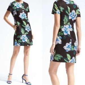 Banana Republic Hawaiian Linen Blend Shift Dress Size 16